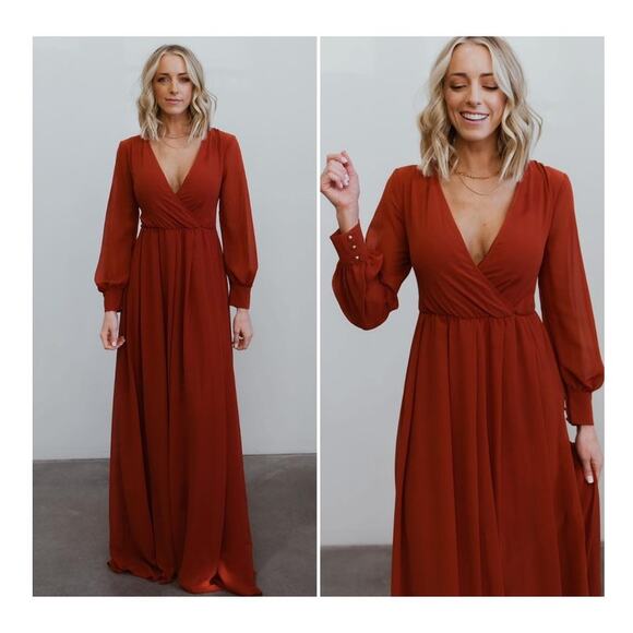 BALTIC BORN Lydia Maxi Dress Rust Size X Large - Picture 1 of 9